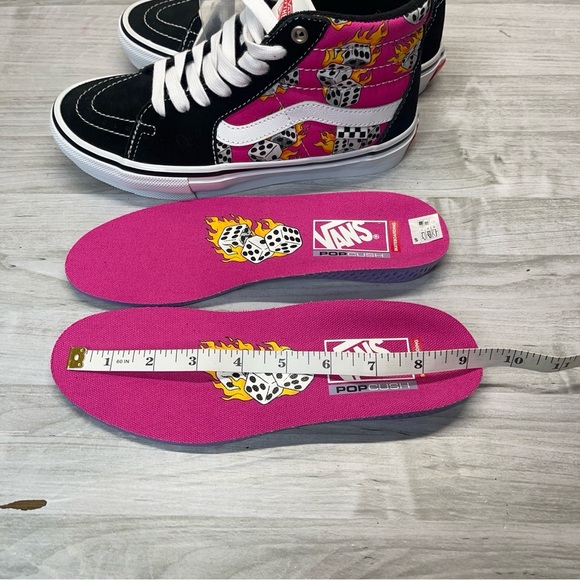 Vans SK8-Hi Fuchsia Fedora Black Suede Dice High Top Skate Sneaker Mens Size 5.5 - Picture 15 of 16